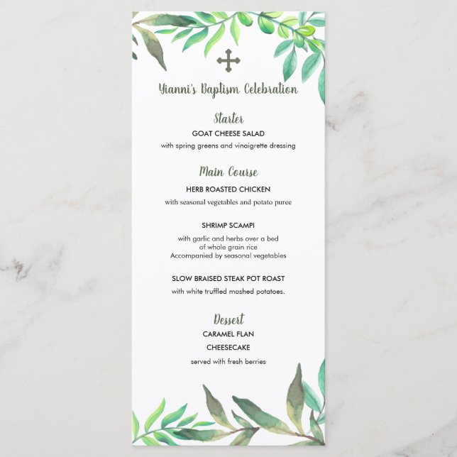 Yianni Menu (Front)