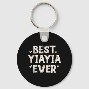 Yiayia Ever Floral Family Love Hearts Yia-yia Keychain