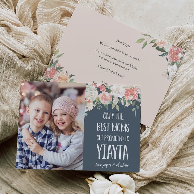 Yiayia Grandmother Mother's Day Flat Photo Card (Creator Uploaded)