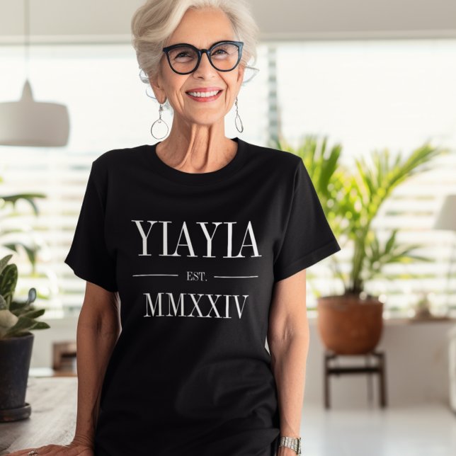 Yiayia Roman Numeral Year Established T-Shirt (Creator Uploaded)