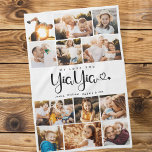 Yiayia We Love you Hearts Modern Photo Collage Kitchen Towel<br><div class="desc">We love you Yiayia! Cute, modern custom family photo collage kitchen towel to show grandma how much she's loved. We love this hand lettered script design with heart flourishes, making this a heartfelt keepsake gift for a beloved grandparent. Personalize with 12 favourite pictures and your personal message and names. Available...</div>