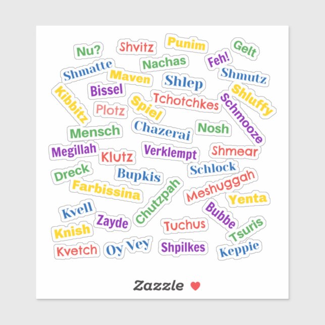 Yiddish Hall of Fame Sticker (Sheet)