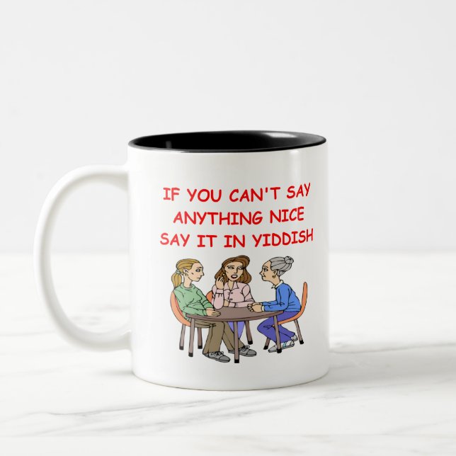 YIDDISH Two-Tone COFFEE MUG (Left)
