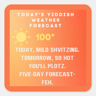 Yiddish Weather Forecast Square Sticker