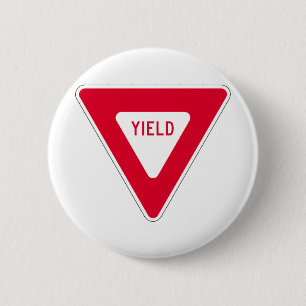 yield sign 2 inch round button