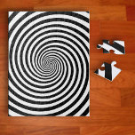 Yikes! Challenge Hypnosis Spiral Jigsaw Puzzle<br><div class="desc">Get ready for a mind-bending challenge with this hypnotic jigsaw puzzle! Featuring a retro modern black and white spiral design, this crazy and funny puzzle will keep you guessing as you piece together the psychedelic optical illusion. Perfect for fans of magic, hypnosis, and psychic brain teasers, this puzzle is as...</div>