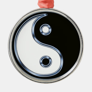 Yin and Yang 2 Metal Ornament