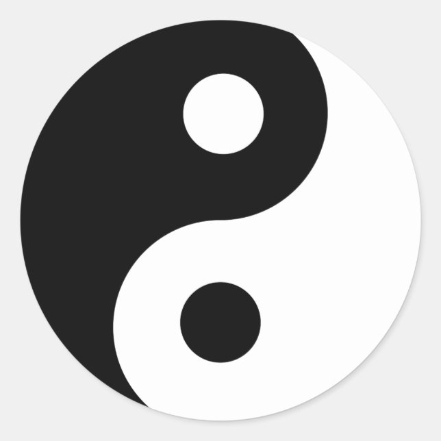 Yin and Yang Balance Classic Round Sticker (Front)
