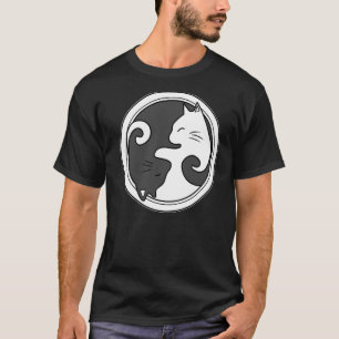 Yin and Yang Cat Pose Cat Meditation Acro Hatha Yo T-Shirt