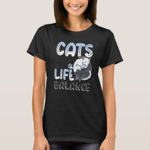 Yin And Yang Cats Life Balance Cute Cat 2 T-Shirt