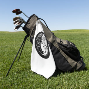 Yin and yang Embracing japanese gingers in circle Golf Towel