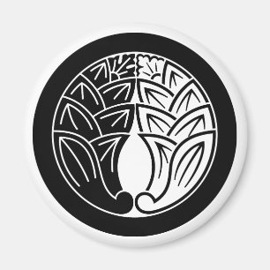 Yin and yang Embracing japanese gingers in circle Magnet