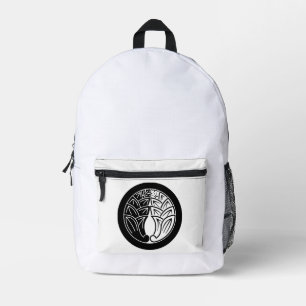 Yin and yang Embracing japanese gingers in circle Printed Backpack