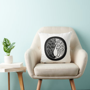 Yin and yang Embracing japanese gingers in circle Throw Pillow