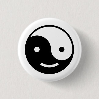 Yin and yang emoji 1 inch round button