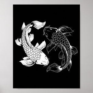 Yin and Yang Japanese Koi Fish Poster