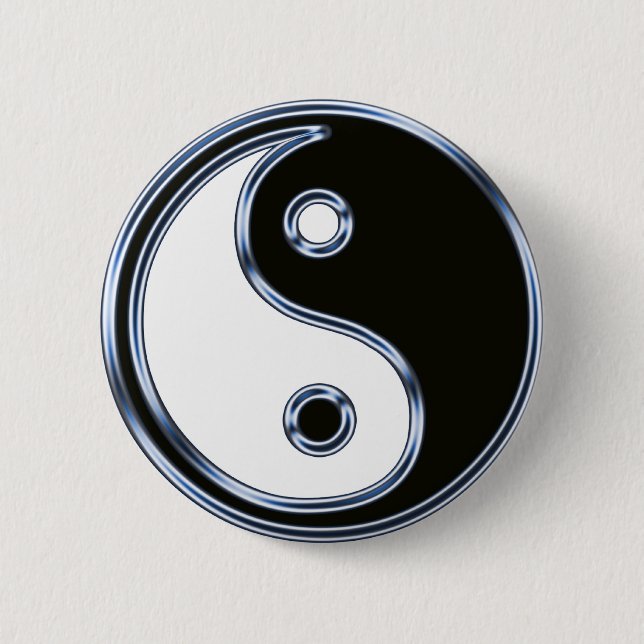 Yin and Yang Medallion 2 Inch Round Button (Front)