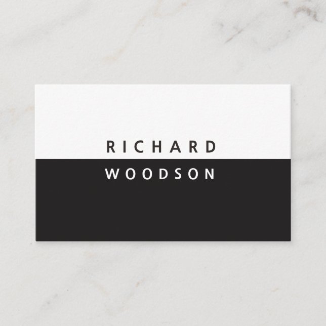 Yin and Yang Modern Black White Minimal Business Card (Front)