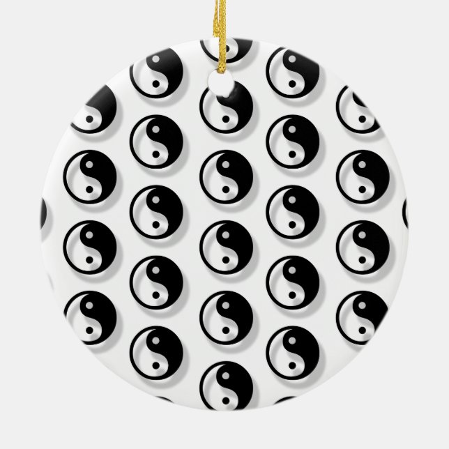Yin And Yang Pattern Ceramic Ornament (Back)