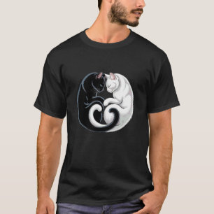 Yin and Yang Pet Cat Black White Cats T-Shirt