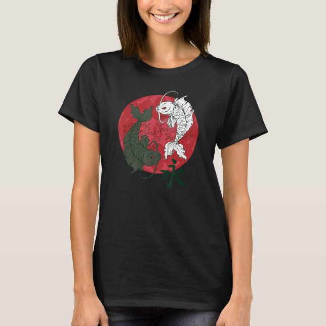 Yin and Yang Pisces Shirt Japanese Koi Carp Fish T (Front)
