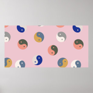 Yin and yang seamless pattern,repeatable spiritual poster