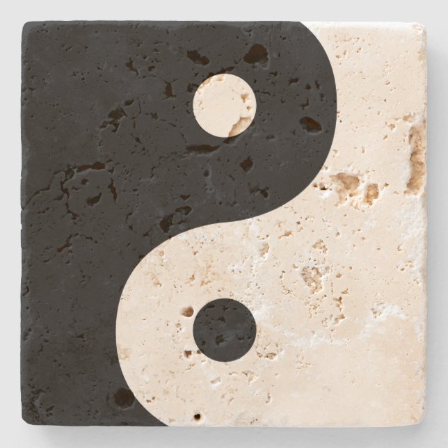 Yin and Yang Sides Stone Coaster (Front)