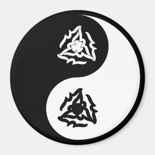 Yin and yang sign in black and white magnet