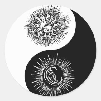 Yin and yang sign - Sun vs Moon Classic Round Sticker