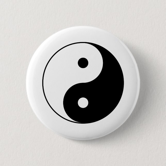 YIN AND YANG Symbol 2 Inch Round Button (Front)