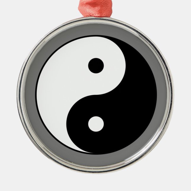 Yin and Yang Symbol (Chinese Taoist Taijitu) Metal Ornament (Front)