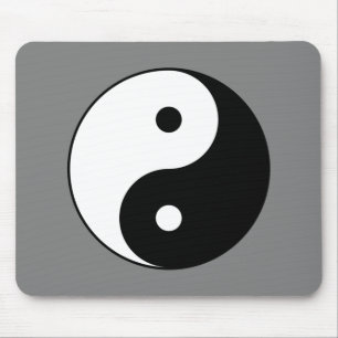 Yin and Yang Symbol (Chinese Taoist Taijitu) Mouse Pad