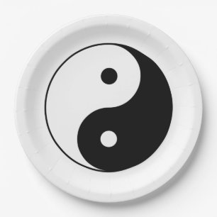 Yin and Yang Symbol (Chinese Taoist Taijitu) Paper Plate