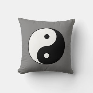 Yin and Yang Symbol (Chinese Taoist Taijitu) Throw Pillow