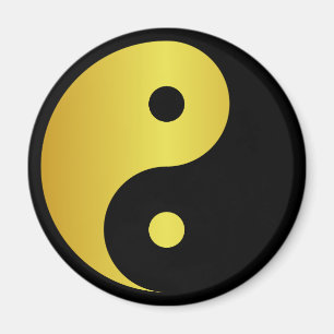 Yin and Yang symbol   Gold asian philosophy zen Magnet