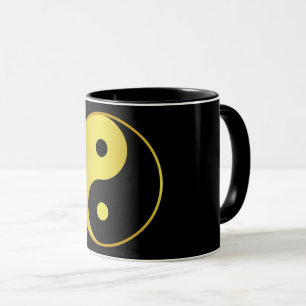 Yin and Yang symbol   Gold asian philosophy zen Mug