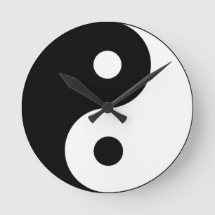 Yin and Yang Symbol Round Clock