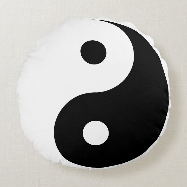 Yin And Yang Template Round Pillow (Front)