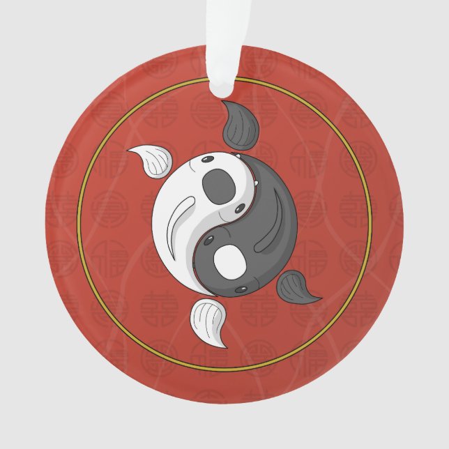 Yin and Yang the Koi Acrylic Ornament (Front)