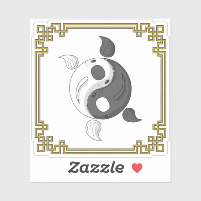 Yin and Yang the Koi Contour Sticker (Sheet)