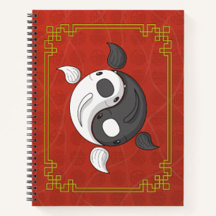 Yin and Yang the Koi Spiral Notebook