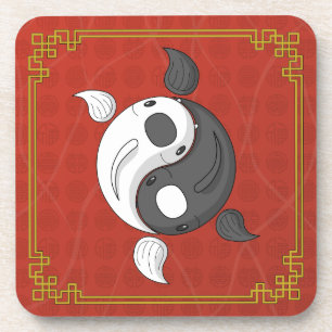 Yin and Yang the Koi Square Coaster