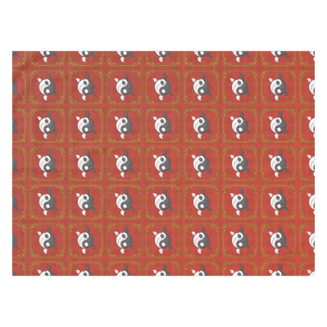 Yin and Yang the Koi Tablecloth (Front (Horizontal))