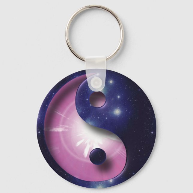Yin and Yang Universe Symbol Keychain (Front)