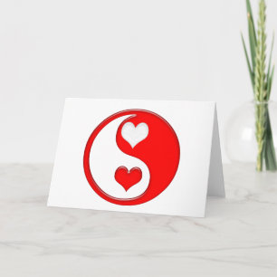 Yin and Yang Valentine Hearts Holiday Card