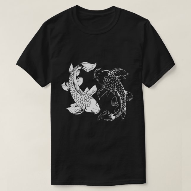 Yin Et Yang Japonais Koi Fish T-Shirt (Design devant)
