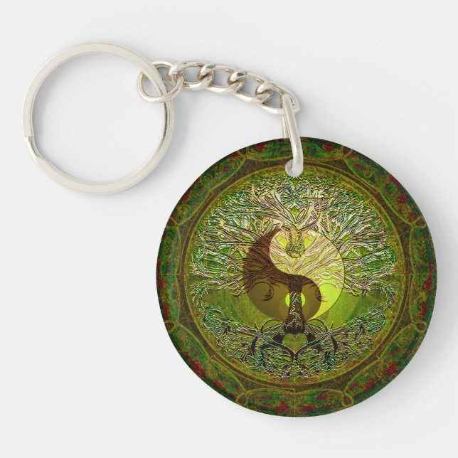Yin vert Yang avec l'arbre de la vie (Devant)