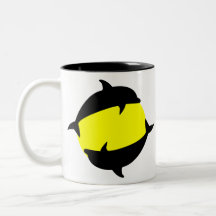 yin yand cute dolphins on sun