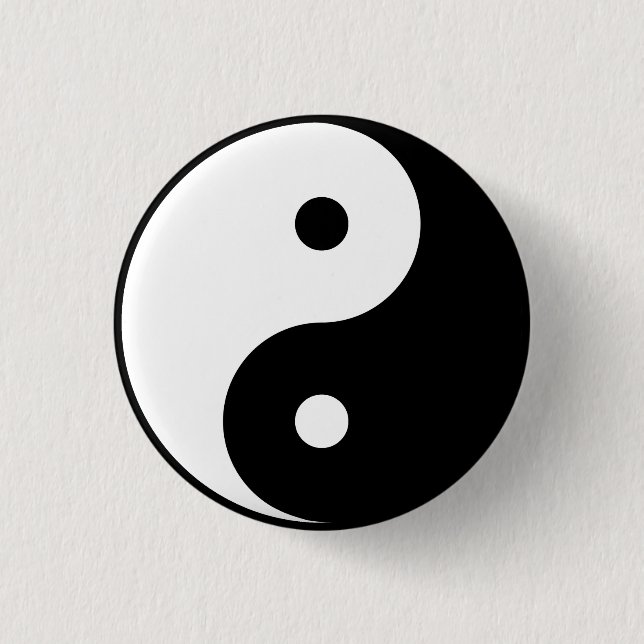 "YIN YANG" 1 INCH ROUND BUTTON (Front)