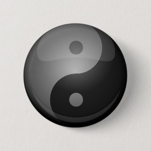 Yin yang 2 inch round button
